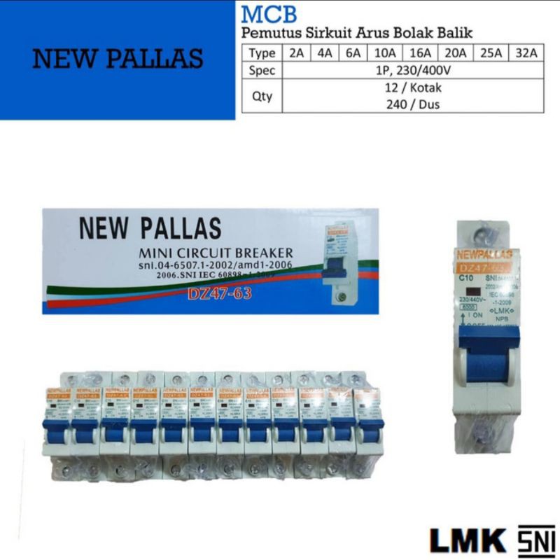 MCB 1 Phase 2A 4A 6A 10A 16A New Pallas