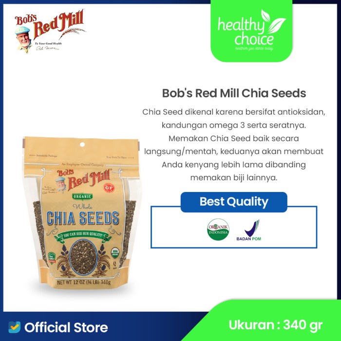 

Q121Sa Bob'S Red Mill Organic Whole Chia Seeds 340 Gr D51qs44