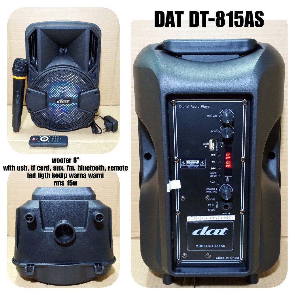 Speaker Aktif Portable 8 Inch Dat Dt 815as Meeting Wireless Mic 8 Inci