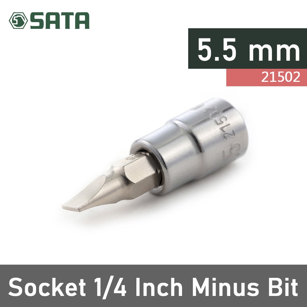 SATA TOOLS 1/4 Inch BIT SOCKETS Minus 5.5 mm 21502