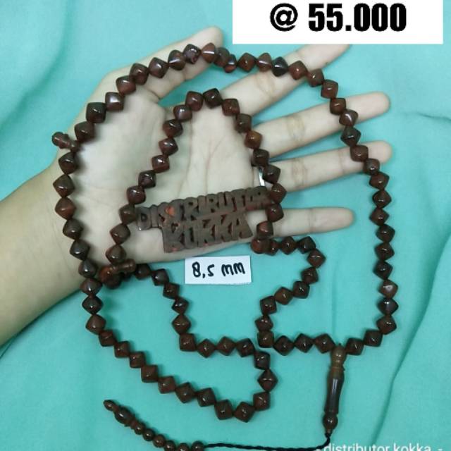 ( SUPER MURAH ) Grosir 5 pcs tasbih Kokka kaukah kaokah fukakah koka wajik polos 8,5 mm coklat