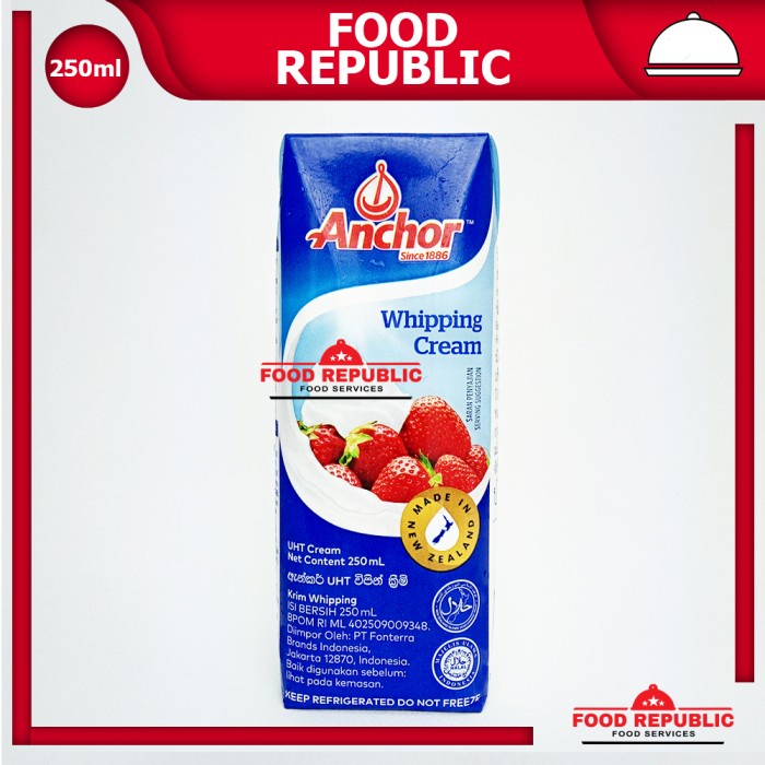 

Krim- Whipping Cream Anchor 250 Gr - Dairy Whip Cream Halal Premium Import -Krim.