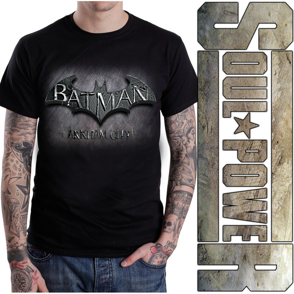 KAOS 3D DISTRO SATUAN DC COMICS BATMAN ARKHAM CITY LOGO ORIGINAL SOULPOWERSTYLE