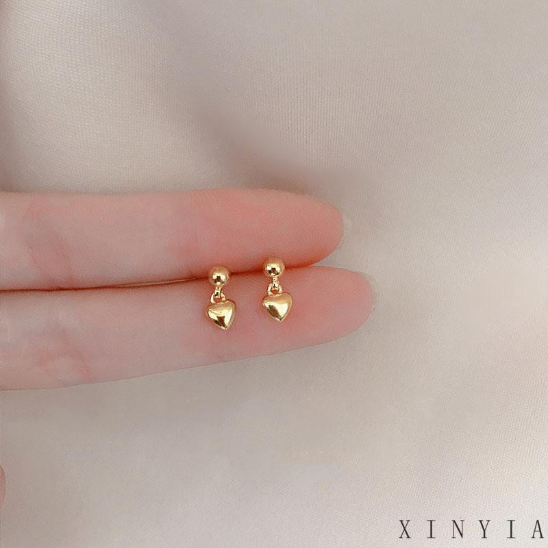 【Bayar di tempat】Hati Anting Exquisite Small Earrings Set One Week Fashion Ear Jewelry Simple Accessories Gifts