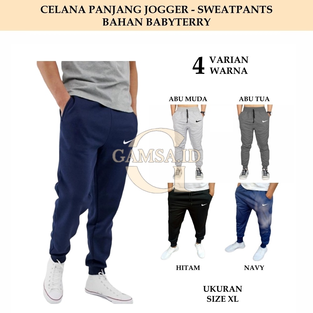 CELANA JOGGER SIZE XL PRIA WANITA JOGER PANTS BABYTERRY SWEATPANTS TRACKPANT TRAINING PANJANG SPORT CASUAL SANTAI