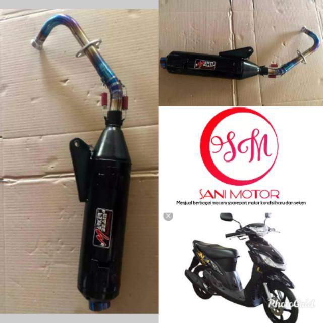 Knalpot Racing Tsukigi Mio Sporty/smile Leher Pelangi