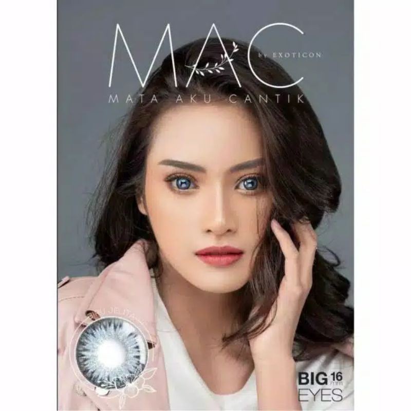 SOFTLENS X2 MAC MINUS (-3.25 s/d -6.00) BIG EYES 16 MM/ COKLAT ABU BIRU HITAM / By EXOTICON