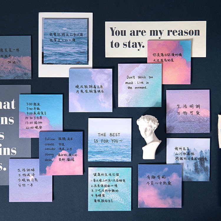 

Sky and Sea Series Sticky Notes Set / Sticky Notes nuansa langit cerah