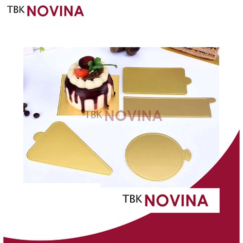 [ECER] TATAKAN KUE EMAS TIRAMISU CHEESE CAKE MINI SLICE / ALAS KUE CAKE / CAKE BOARD