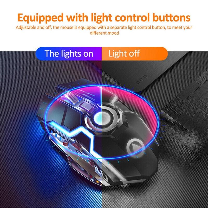 YINDIAO A5 Wireless E-Sports Gaming Mouse - Colorful RGB Light