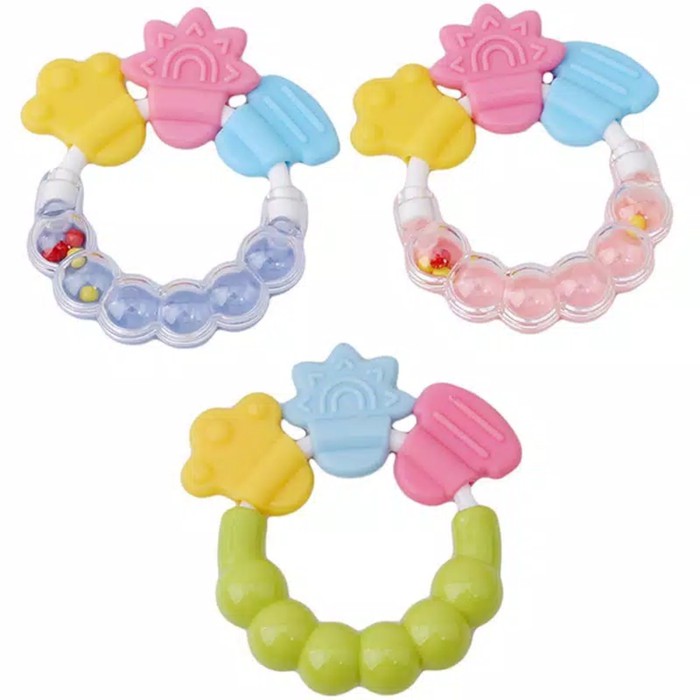 EMY RTL01 TEETHER RATTLE BULAT mainan gigitan bayi bunyi kricikan baby toys