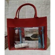 Tote Bag Tas kosmetik Mika Transparan Wanita Korea 25×12×22