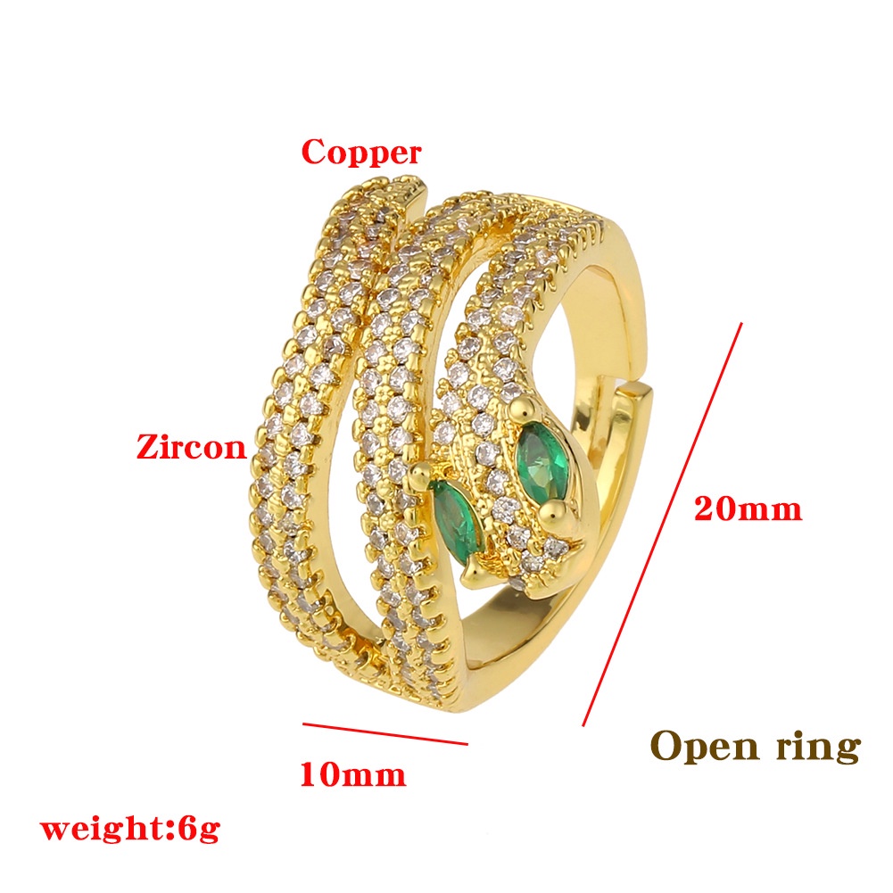 Baru Geometris Multi-lapisan cincin ular Open-end kepribadian cincin wanita