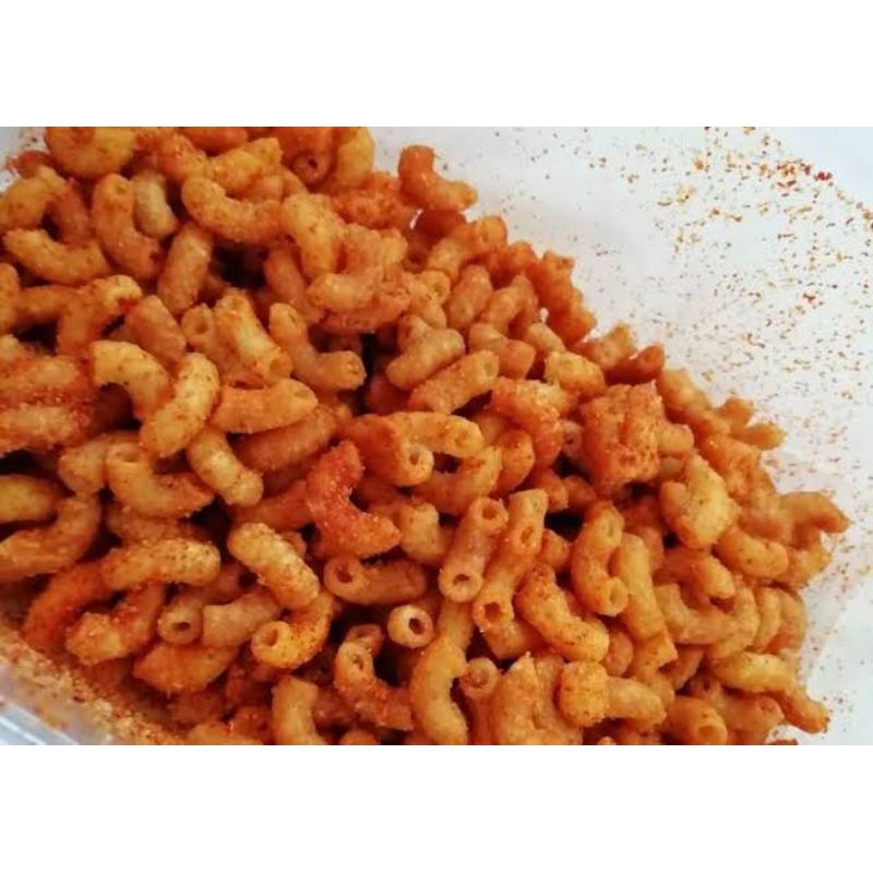 

Cemilan makaroni pedas, asin, gurih, makanan ringan pedas, snack pedas, snack pedas