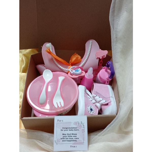 Hampers Bayi Kado Baby Boy Girl Ulang tahun set makan  parcel GiftParsel Bayi Murah Komplit Cewek Cowok COD Baby Gift Hantaran Bayi unik-4