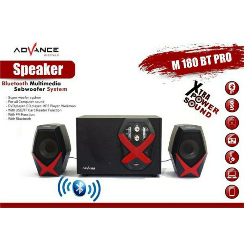 SPEAKER BLUETOOTH ADVANCE M180BT, SPEAKER ADVANCE M180 BLUETOOTH PRO (2 IN 1)