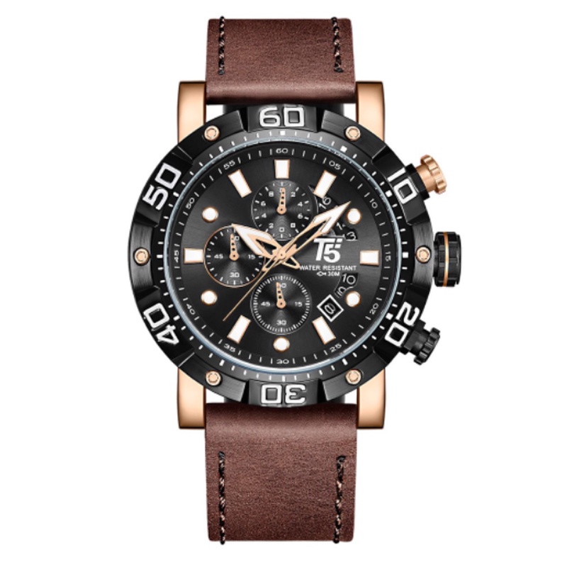 T5 H3855G H3855 Rosegold Brown Leather MCLRGBABO
