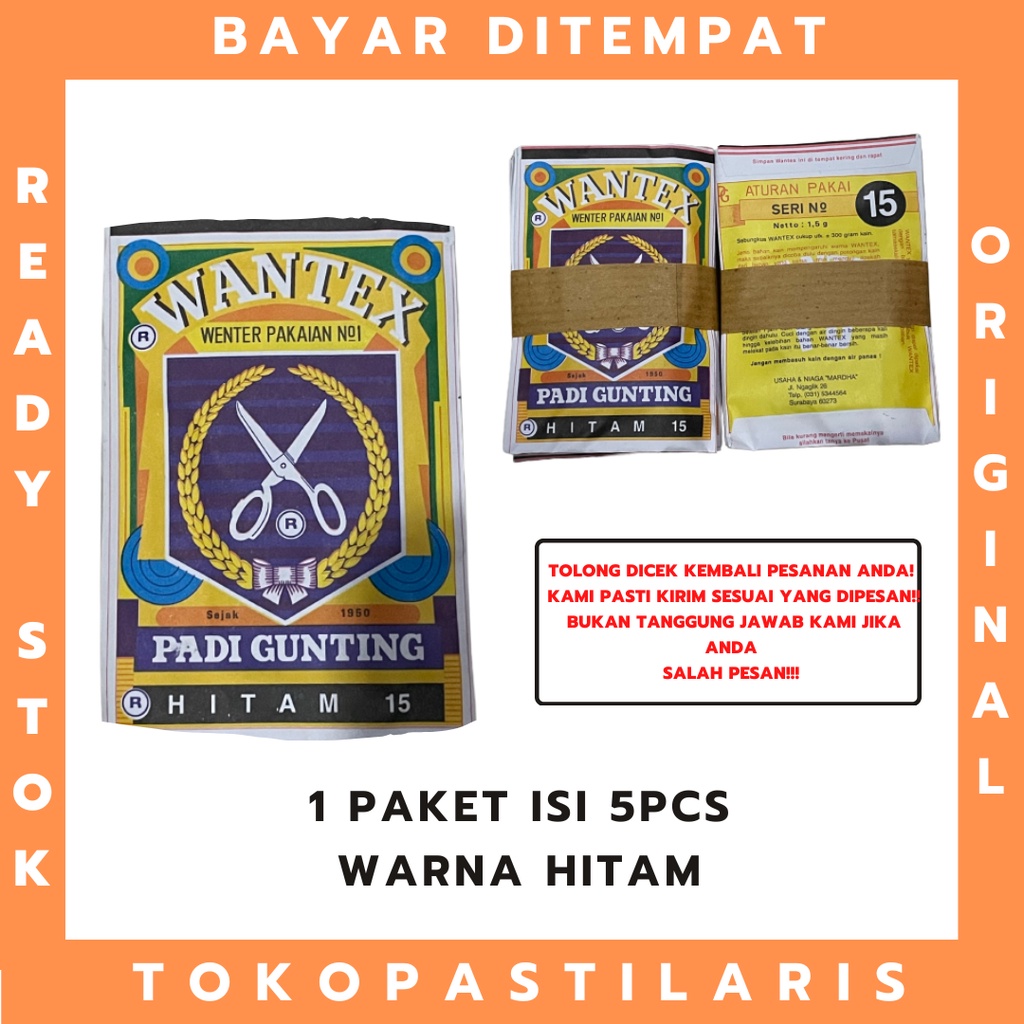 WANTEX PADI GUNTING (ISI 5PCS)/ WANTEX PEWARNA JEANS BAJU CELANA KAIN
