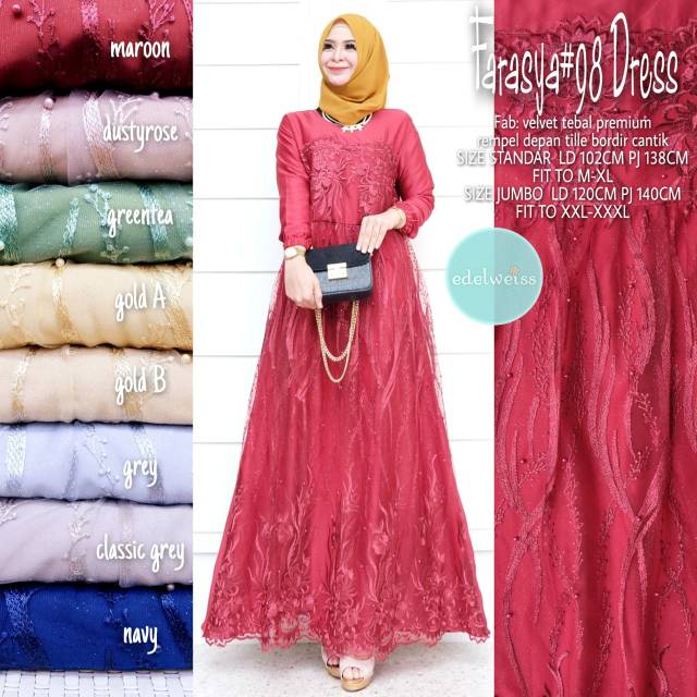 Farasya #98 Dress Brukat Kondangan Wanita Muslim Jumbo Premium Dres Brokat XXXL Gaun Pesta GAMIS MUSLIMAH JUMBO LD 100 110 120 130 GAMIS PESTA LAMARAN PERNIKAHAN MUSLIMAH LEBARAN TERBARU DRESES BROKAT GROSIR WARNA SAGE GREENTEA REMAJA BARU KEKINIAN MURAH