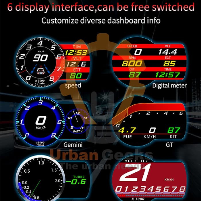 Head Up Display HUD OBD2 SPEEDOMETER DIGITAL OBD II F8