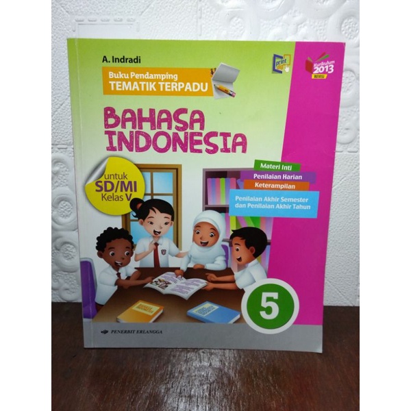 BUKU PENDAMPING TEMATIK TERPADU BAHASA INDONESIA SD KELAS 5 ERLANGGA