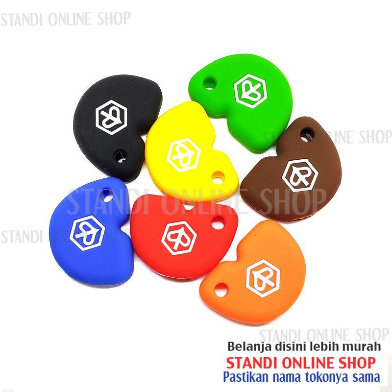 Silicone Remote Cover Kondom Kunci Keyshirt Logo Piaggio Vespa Matic