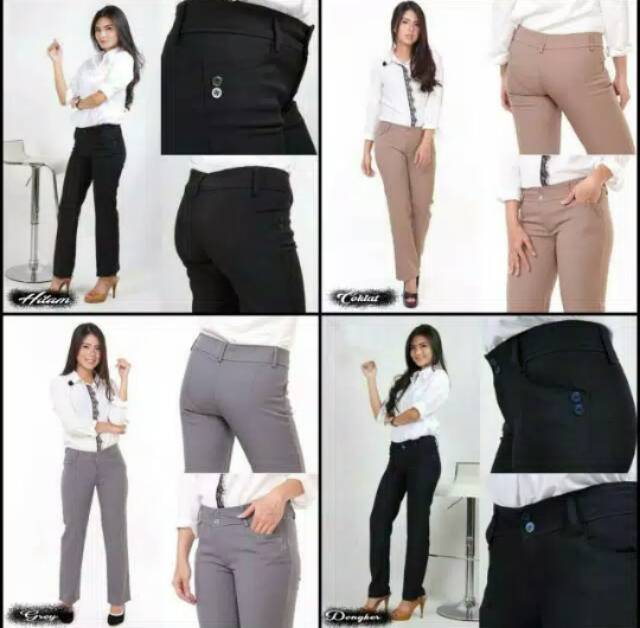 CELANA KAIN WANITA CELANA KERJA CELANA KANTOR BAGGY PANTS BISA COD