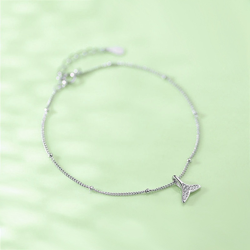 Fancyqube Gelang Sterling Silver 925 Bentuk Ekor Mermaid Untuk Wanita