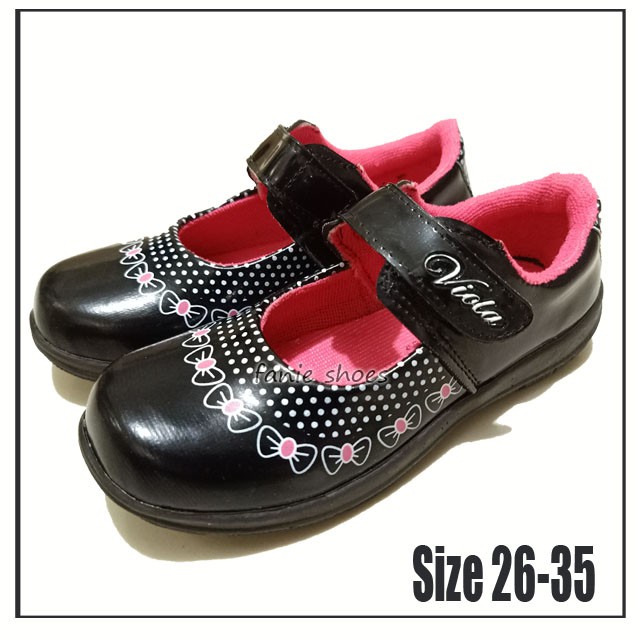 Viola Kitty 26-35 Sepatu Sekolah Hitam Anak Perempuan / Sepatu Hitam Kitty / Sepatu Flat Shoes Anak