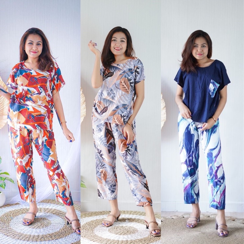 Setelan Baju Tidur Santai Rayon Bali - DCB