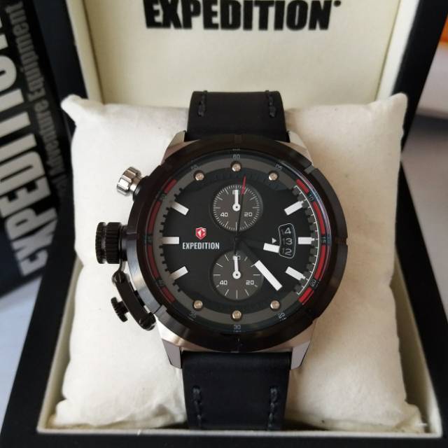 Jam tangan pria expedition 6765 silver black original