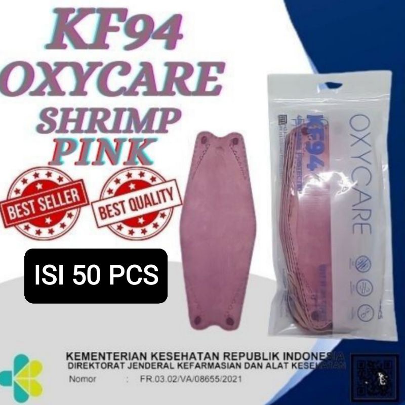 Masker Kf94 isi 50pcs 4ply High Quality Bahan Nyaman dan Lembut Semarang-KF94 OXY SHRIMP 50PC
