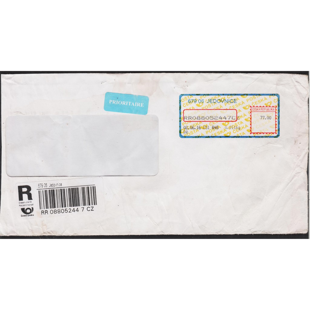 

Perangko Filateli L89 - CESKA Registered Cover 02.06.2016 To Indonesia