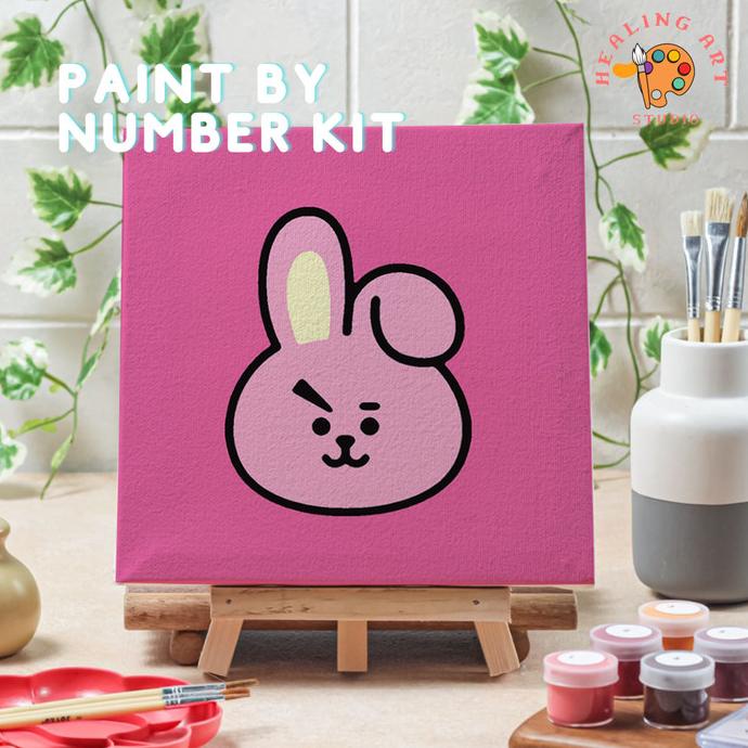 

Paint by number lukisan BTS BT21 FACE VERSI 3 canvas 20x20 cm