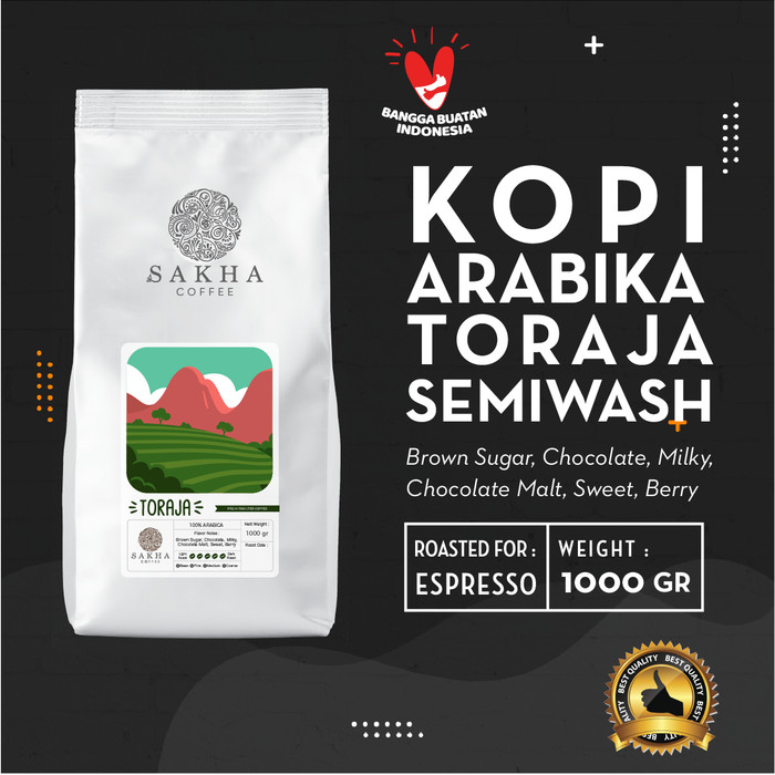 

Kopi Arabika Toraja Arabica Sapan Roast For Espresso 1 Kg SAKHA COFFEE - KATOR1000