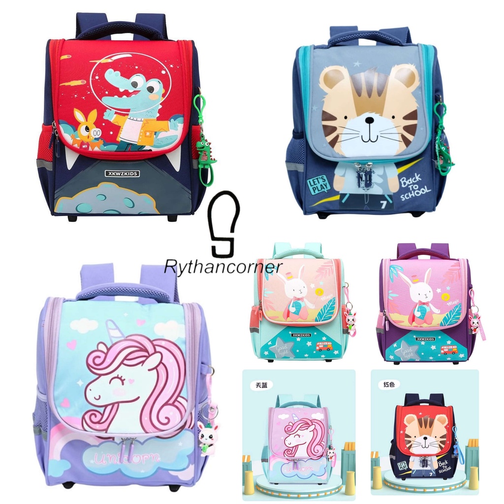 TAS RANSEL ANAK SEKOLAH TODDLER TK KARAKTER ANIMALS ALLIGATOR/TIGER/UNICORN/RABBIT
