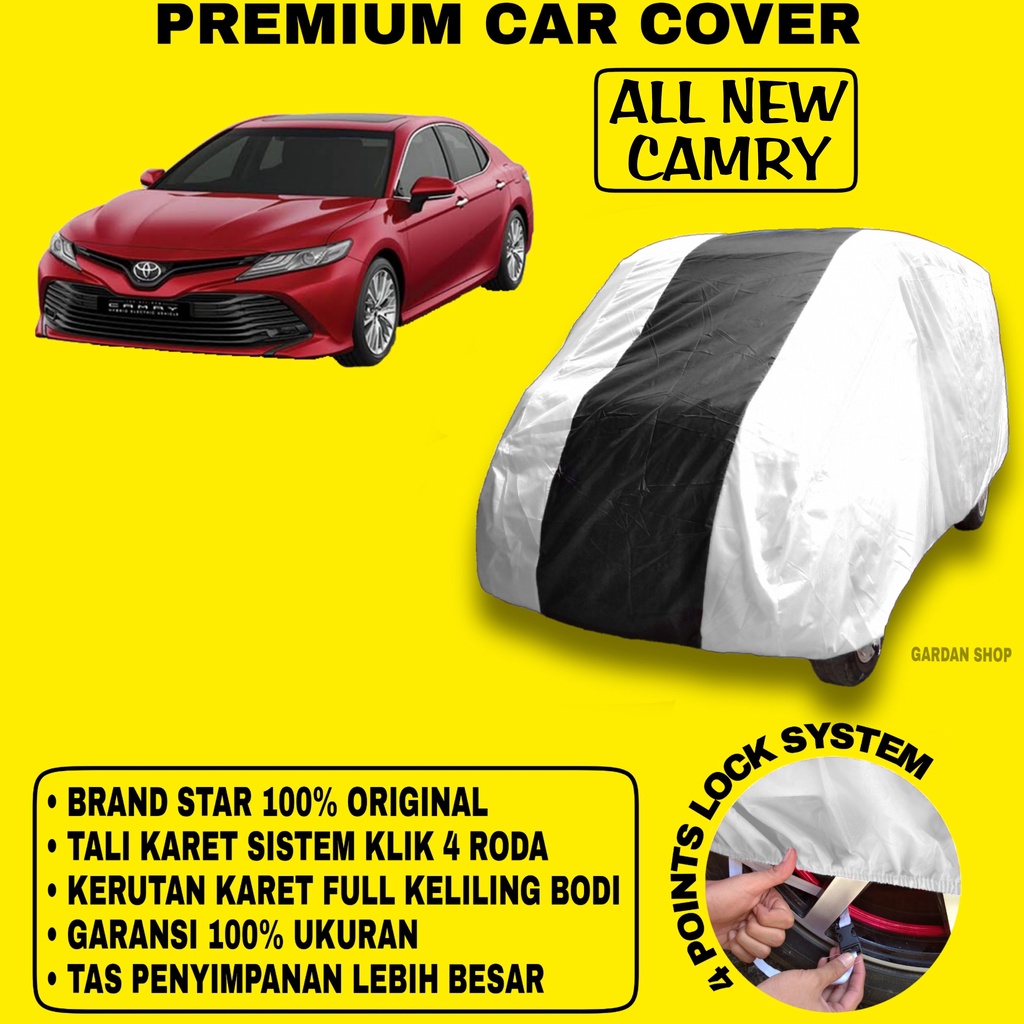 Body Cover ALL NEW CAMRY SILVER HITAM Penutup Bodi Mobil All New Camry Waterproof PREMIUM