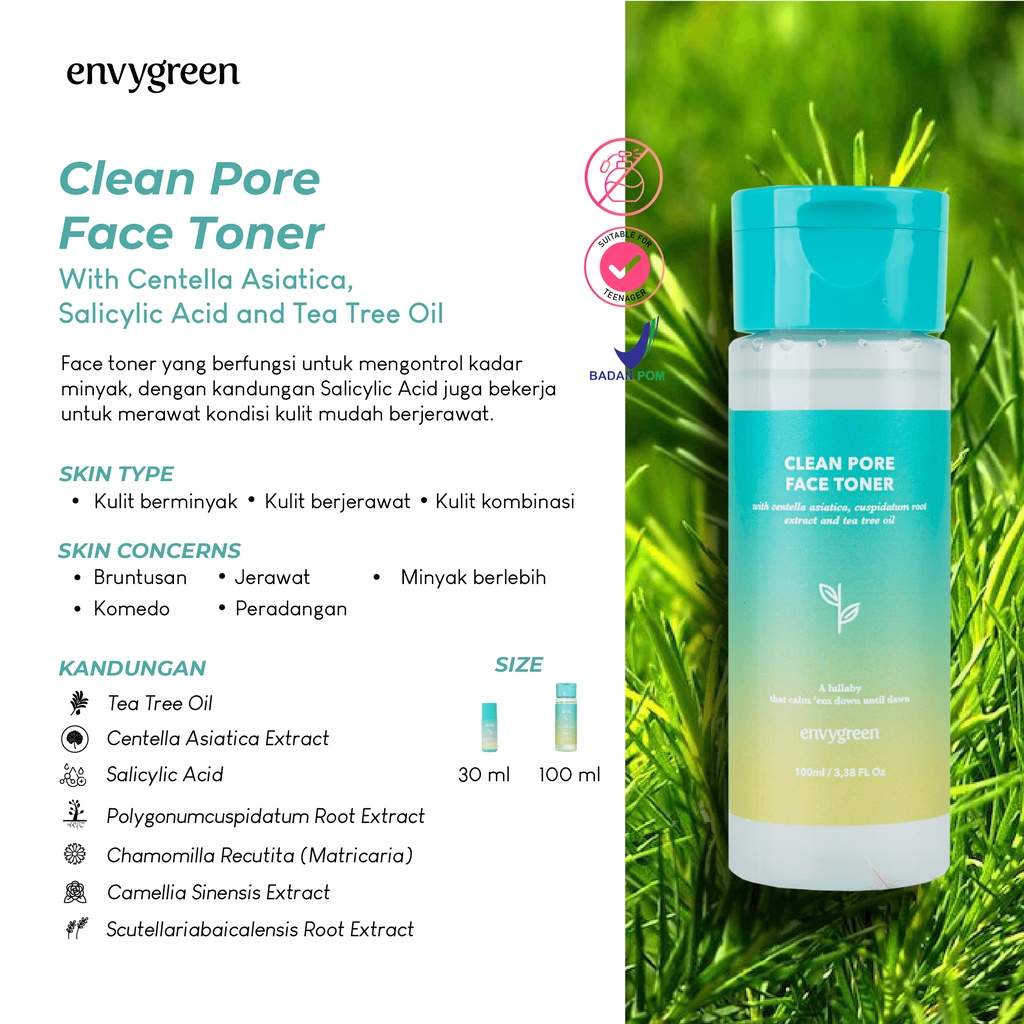 Jual Denvy Beauty - Envygreen Clean Pore Face Toner / Envygreen Acne Care  Face Toner / Envygreen Acne Toner Indonesia|Shopee Indonesia