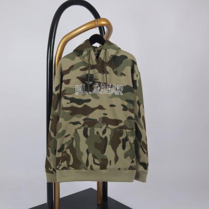 A9P7 Sweater PULL & BEAR CAMO HIJAU EMBROID | Hodie  ARMY PUM SGK