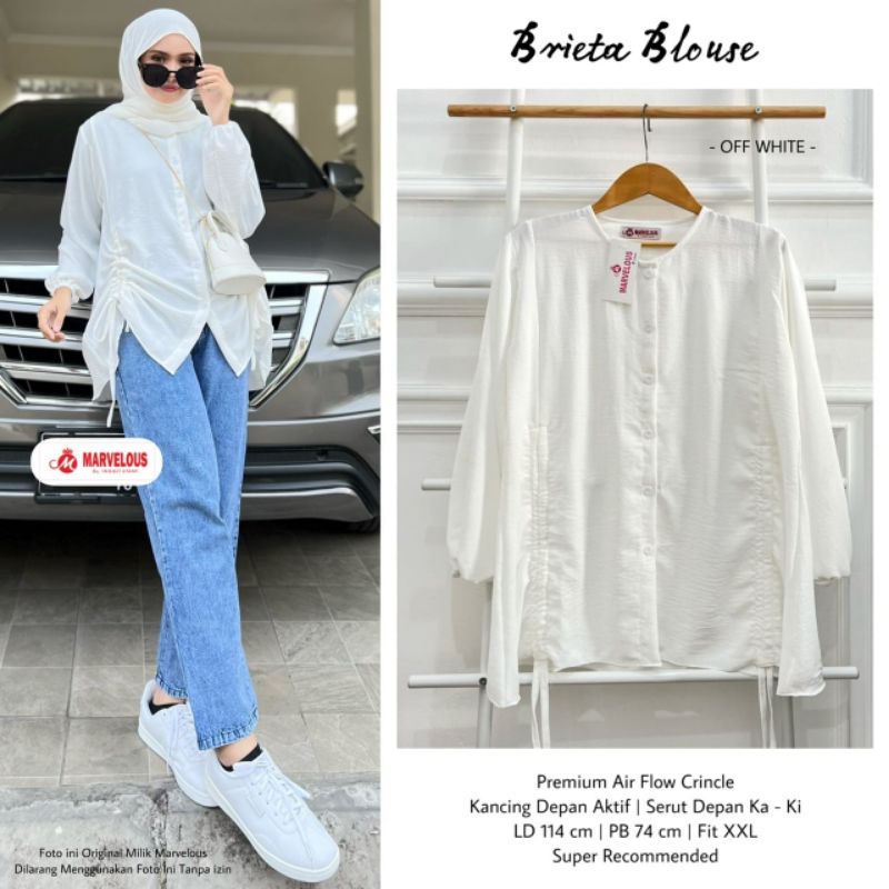 BRIETA BLOUSE BY MARVELOUS (BLOUSE WANITA) Blouse polos muslimah modern rekomended