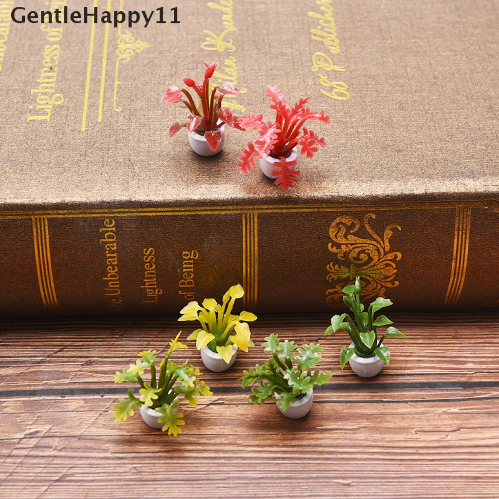 Gentlehappy 1pc Mainan Miniatur Pot Bunga Skala 1: 12 Untuk Aksesoris Taman / Rumah Boneka DIY