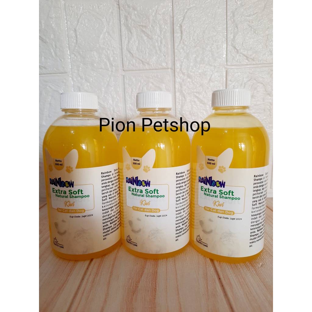 Rainbow Extra Soft Natural Shampo For Cat and Dog 500ml Tutup Ulir