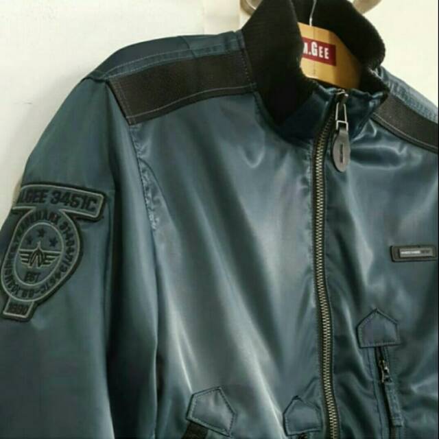 Jaket Bomber Asli MGee 3451C Blue Cross C012