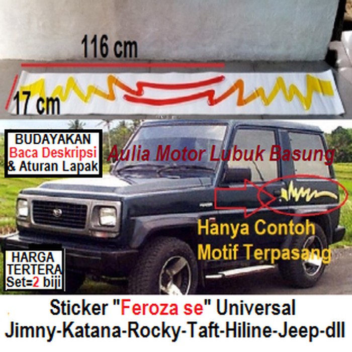 Sticker Cutting Stiker List Strip Body Daihatsu Feroza Jimny