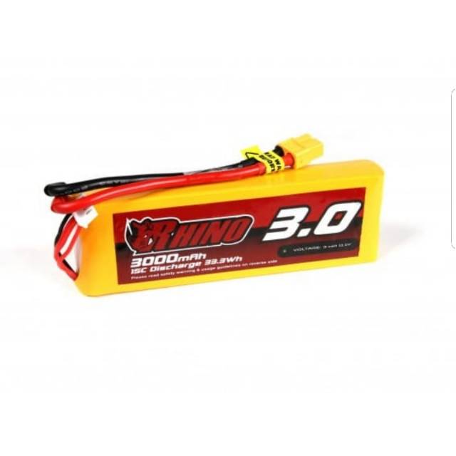 Rhino 3000mAh 3S 15C Lipo Pack w/XT60