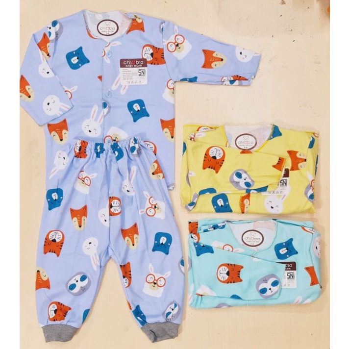 3Pcs setelan pendek/panjang chubie size 0-3 m /3-6 month