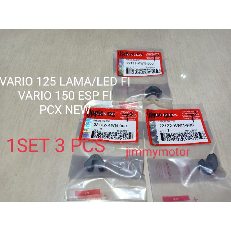 PLASTIK KANCING SLIDE RUMAH ROLLER VARIO 125/LED FI VARIO 150 ESP PCX NEW  1SET 3PCS ORIGINAL.