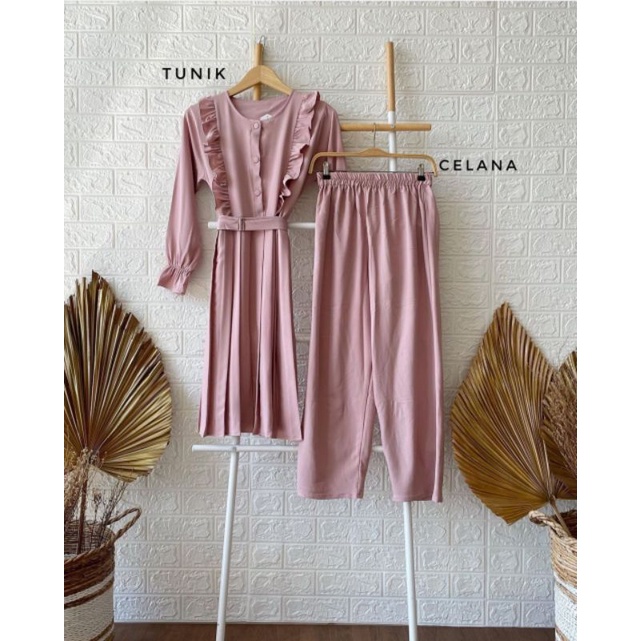 Syiraaswardrobe Tanara Set 2in1 setelan blouse celana panjang wanita murah