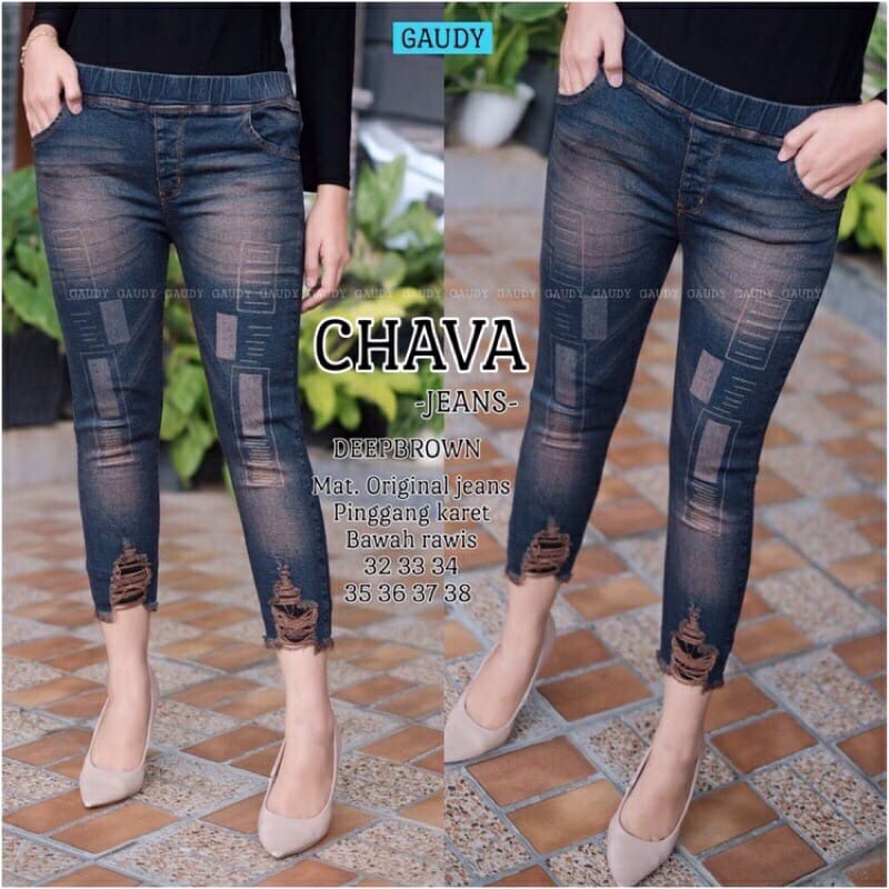 SIZE 31-38!! SUPER  PREMIUM CHAVA JEGGING 7/9 VARIASI SABLON