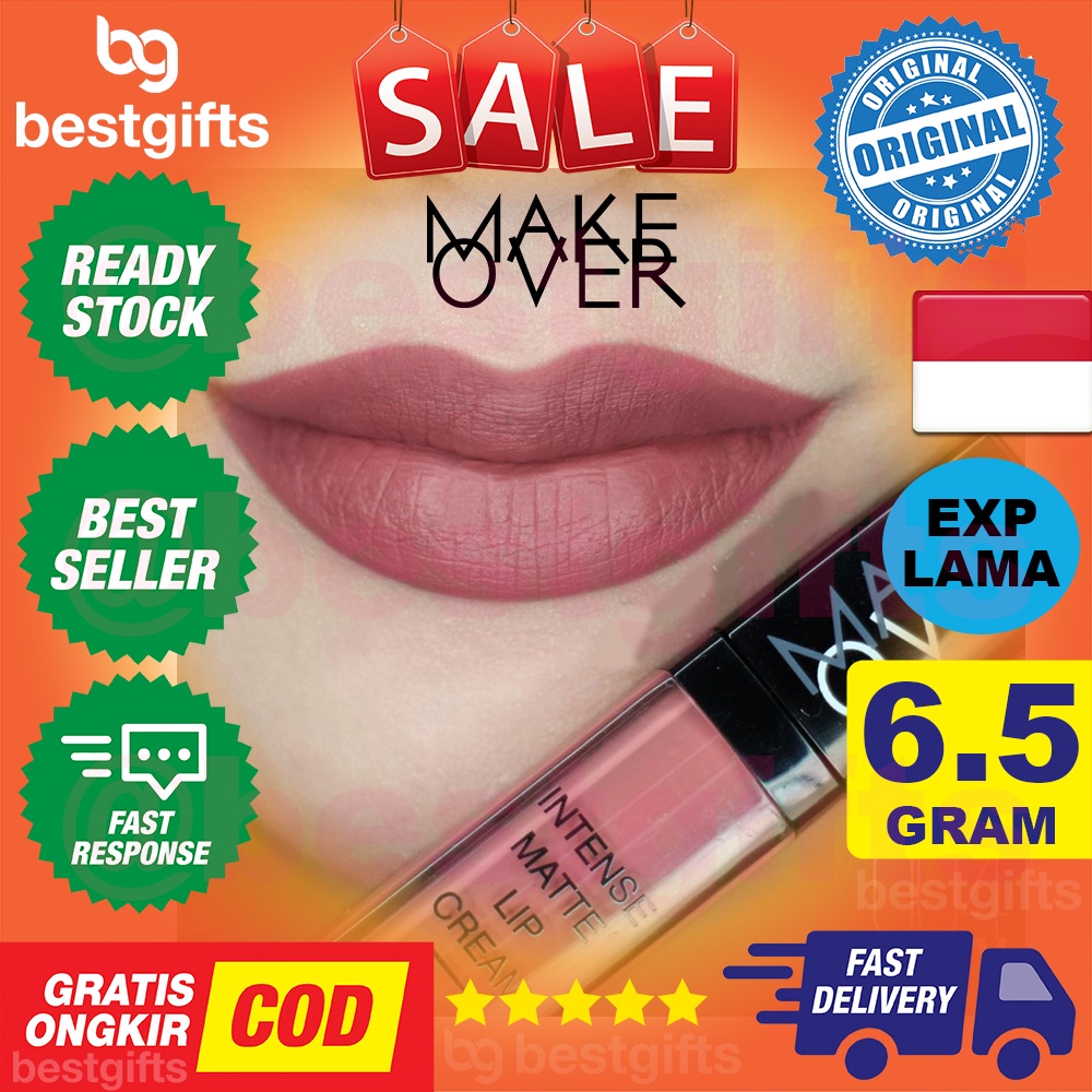 MAKE OVER MAKEOVER INTENSE MATTE LIP CREAM GLOSS STIK STICK TINT LIPSTICK LIPSTIK TAHAN LAMA 6.5 GRAM